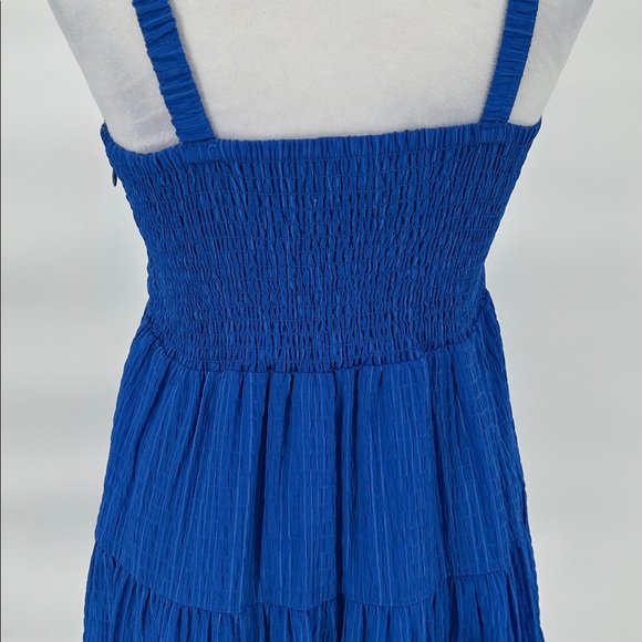 Dear John Blue Tiered Smocked Sundress Sleeveless Summer Dress Size XS - Picture 6 of 13
